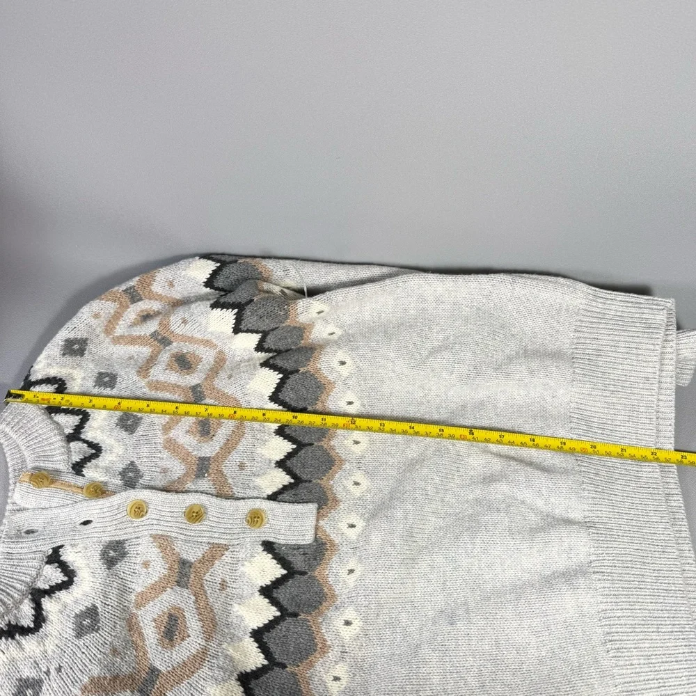 SUNDANCE Gray Cotton Merino Wool Blend Fair Isle Pattern Sample Sweater